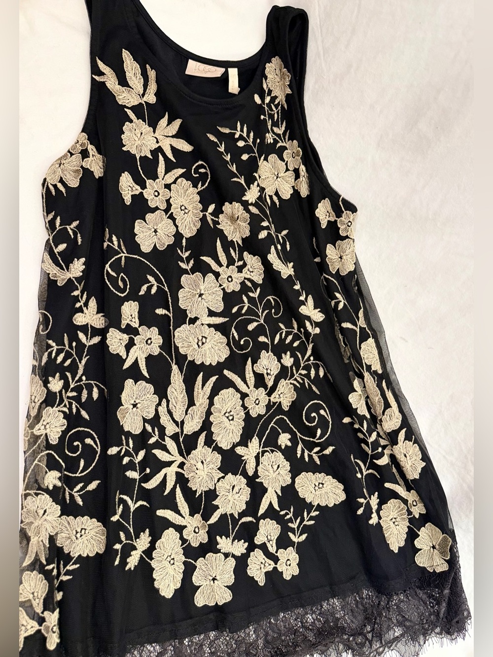 Logo Lavish summer dress embroidered with slip dress black size xxs - Picture 12 of 16